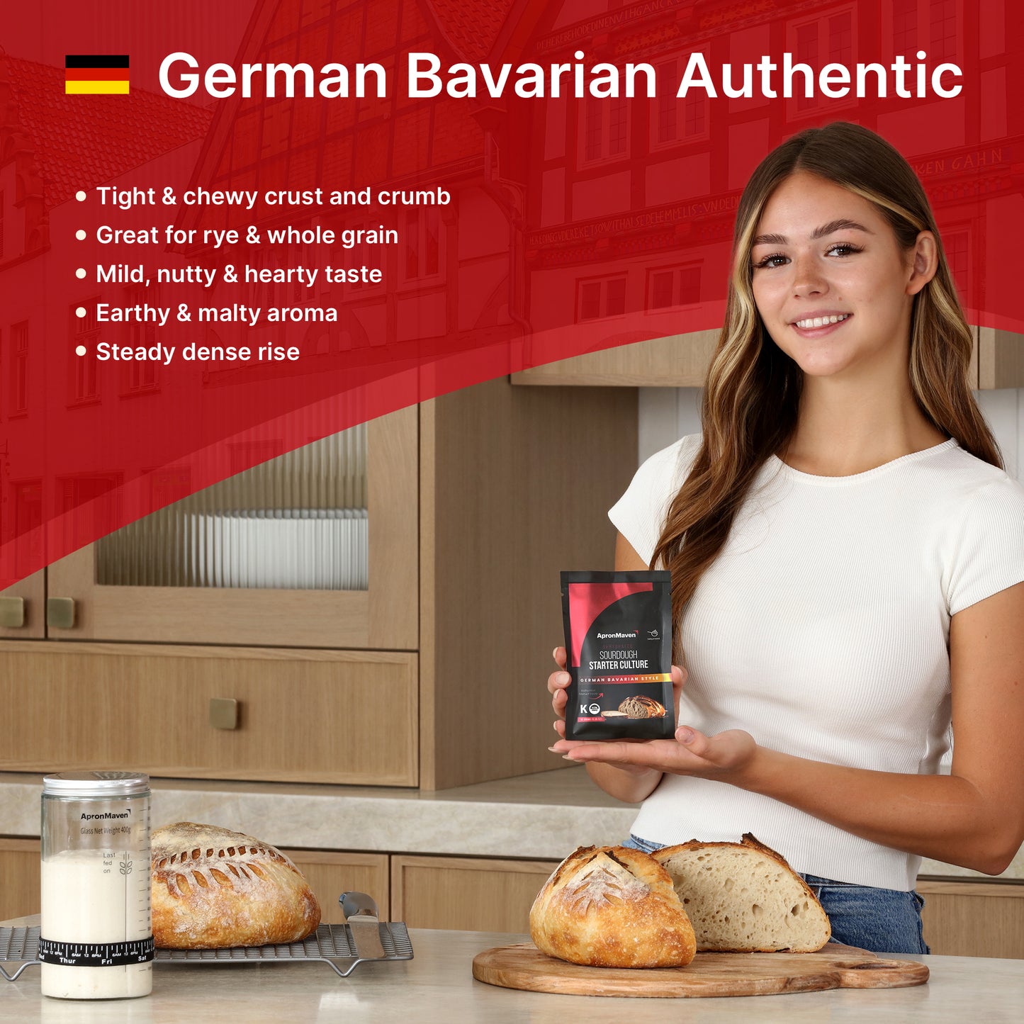 Premium Dehydrated Sourdough Starter Culture - German Bavarian Style - 10 Grams
